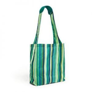 BUILT Reusable Shopper - Torba zakupowa z etui (Emerald Stripe)