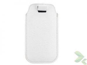 Geffy - Etui uniwersalne Tel 125x63 pull-up eko-skóra white