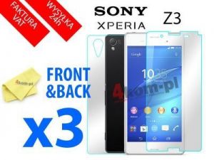 3x Folia ochronna przód/tył do Sony Xperia Z3