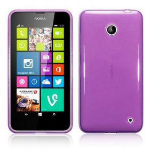 Etui plecki silikonowe pół przeźroczyste do Nokia Lumia 630 - Fioletowy