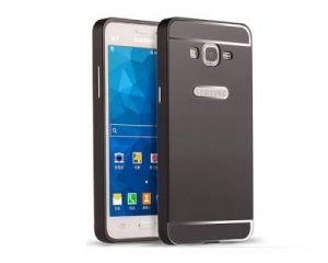 Czarne Etui aluminium Bumper Samsung Galaxy Grand Prime - Czarny