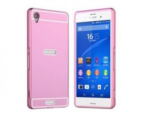 Różowe Etui aluminium Bumper Sony Xperia Z3 - Różowy
