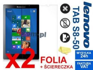 2x Folia ochronna na ekran do Lenovo Tab S8-50 + 2x ściereczka