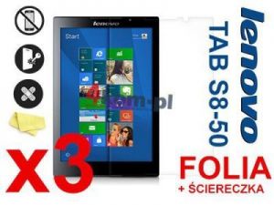 3x Folia ochronna na ekran do Lenovo Tab S8-50 + 2x ściereczka