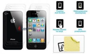 3x Folia ochronna na ekran i tył do iPhone 4 / 4s + 3x ściereczka