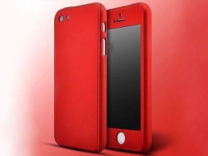 Etui 360o Full Protection iPhone 6/6S + Szkło hartowane - Czerwony