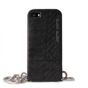 PURO GLAM Chain - Etui iPhone 6 z 2 kieszeniami na karty w/silver chain (czarny)