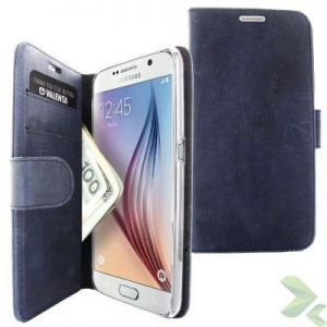 Valenta Booklet Classic Vintage - Skórzane etui z kieszeniami na karty i pieniądze Samsung Galaxy S6