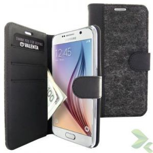 Valenta Booklet Raw Vintage - Skórzane etui z kieszeniami na karty i pieniądze Samsung Galaxy S6 (cz